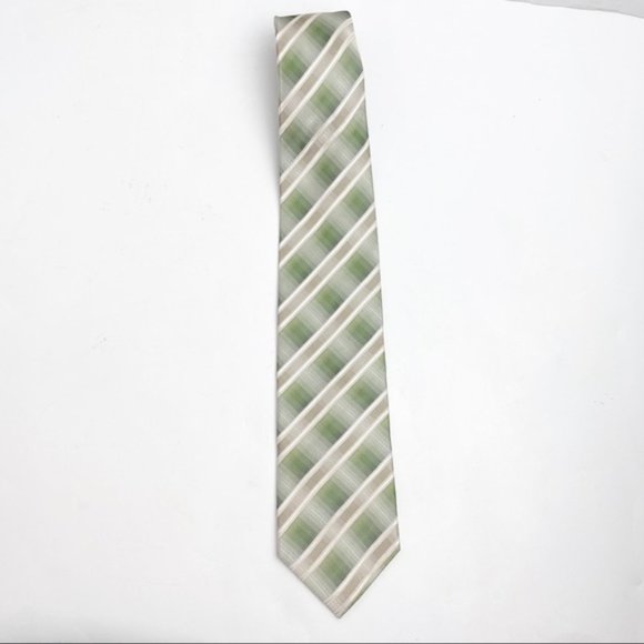 Green Striped Silk Neck Tie